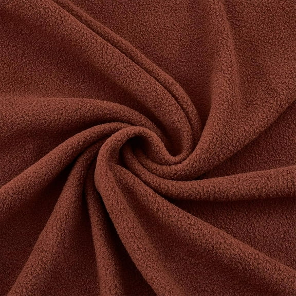 1.1 Yards Solid Color Knitted Polar Fleece Fabric 63 Inch Polyester Plush Fleece Cloth Wide Soft Stretchy for Sewing Throw Blankets Pants Booties Brown
