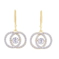 thumbnail image 1 of AFFY (1.1 cttw) Round Cut White Natural Diamond Interlocking Circle Drop Earrings In 14k Yellow Gold, 1 of 1