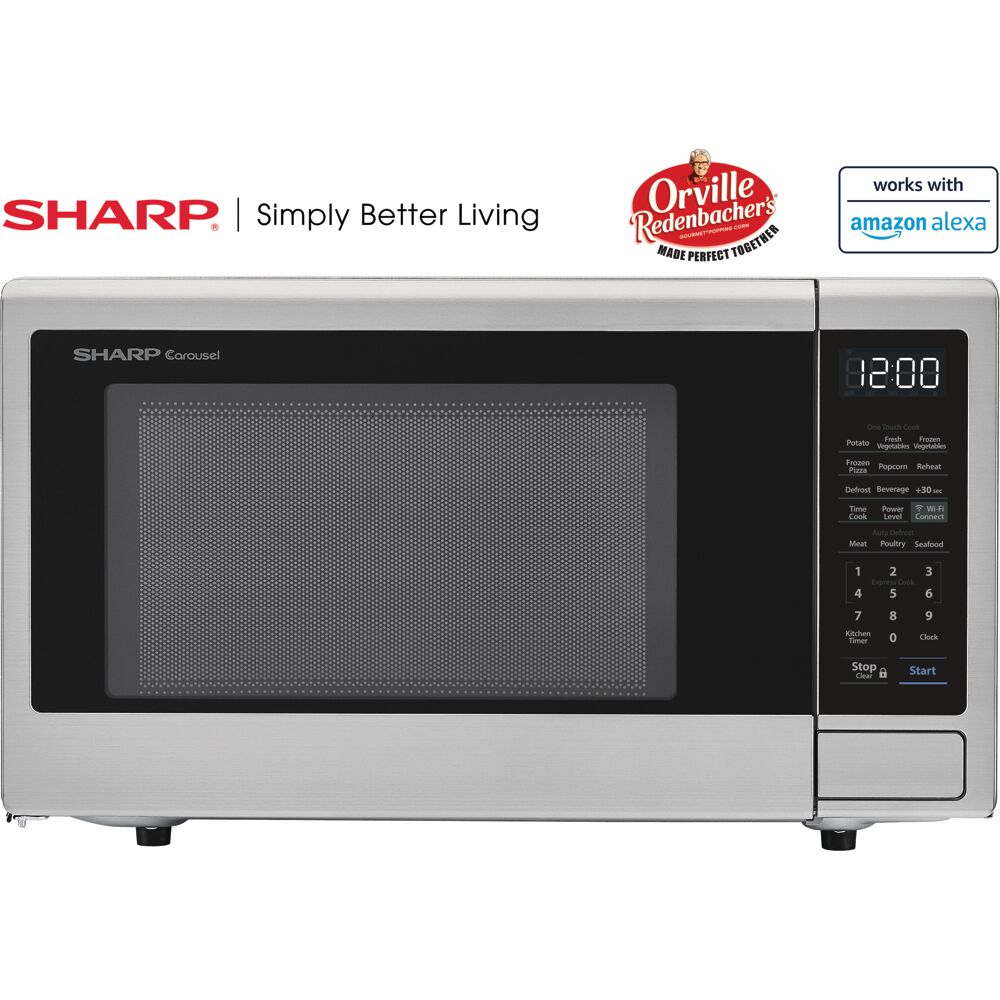 1.1 cu. ft. 1000W Sharp Stainless Steel Smart Carousel Countertop Microwave Oven (SMC1139FS) - image 1 of 10