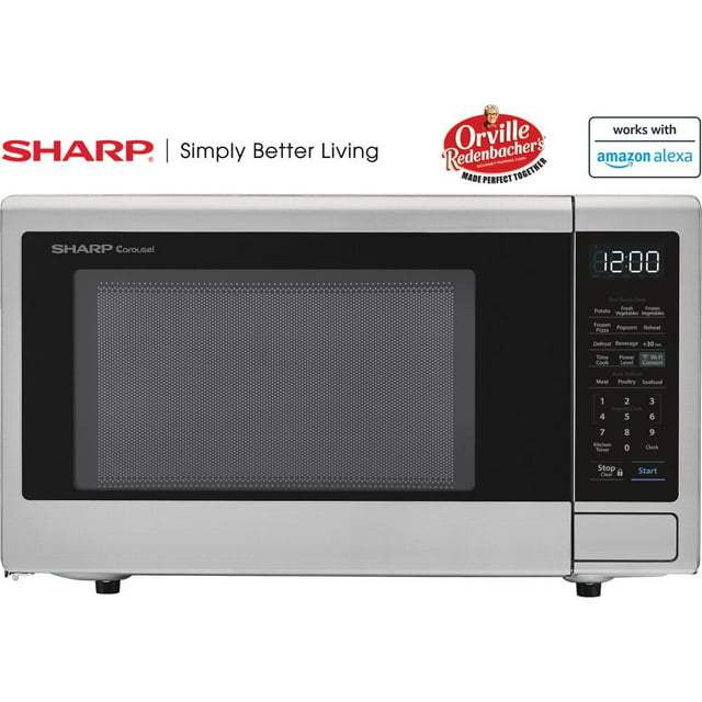 1.1 cu. ft. 1000W Sharp Stainless Steel Smart Carousel Countertop Microwave Oven (SMC1139FS)
