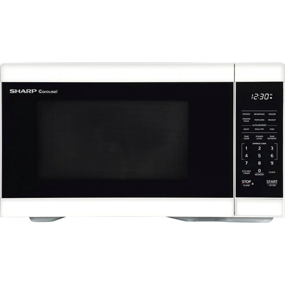 1.1 cu ft Countertop Microwave with 1000 watts and Auto Cook Features - White