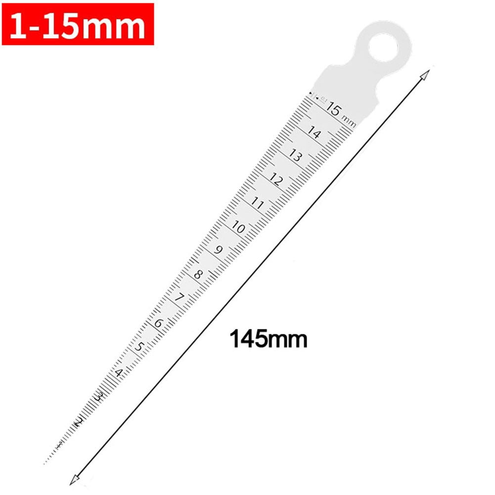 1-10/1-15mm Wedge Feeler Gap Hole Taper Gauge Stainless Steel Ruler ...