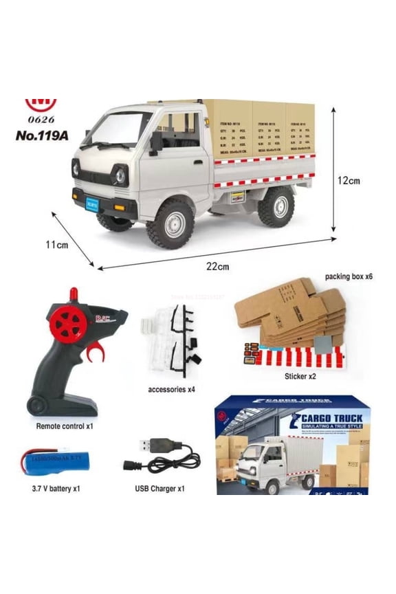 1:10/1:16 Wpl D12 Rc Car Simulation Drift Climbing Truck Led Light Cargo Rc Electric Toys Remote Control Car Model Birthday Gift