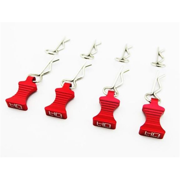 1-10 Aluminum EZ Pulls 4 Body Clips 8, Red
