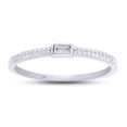 thumbnail image 1 of 1/10 CT Baguette Aand Round Cut White Natural Diamond Stackable Band Ring In 10K Solid White Gold (Color: I-J, Clarity: I2-I3, 0.10 Cttw) -5, 1 of 6