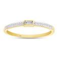 thumbnail image 1 of 1/10 CT Baguette Aand Round Cut White Natural Diamond Stackable Band Ring In 10K Solid Yellow Gold (Color: I-J, Clarity: I2-I3, 0.10 Cttw) -5, 1 of 6
