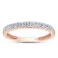 thumbnail image 1 of 1/10 CT Princess Cut Natural White Diamond Stackable Engagement Band Ring In 14K Rose Gold Plated 925 Sterling Silver (Color: I-J, Clarity: I2-I3, 0.10 Cttw) -4, 1 of 7
