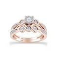 thumbnail image 1 of 1/10 CT Round Cut Natural White Diamond Bridal Ring Set For Women In 14K Rose Gold Plated 925 Sterling Silver (Color: I-J, Clarity: I2-I3, 0.10 Cttw) -9, 1 of 6