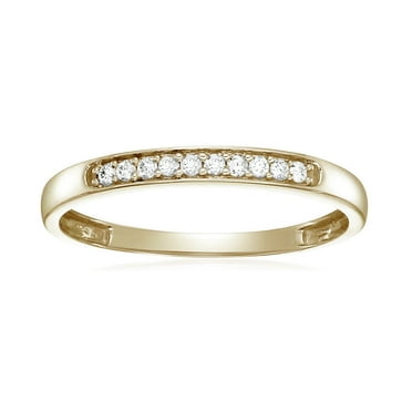 Vir Jewels 1/10 CTTW Diamond Wedding Band in 10K Yellow Gold 10 Stones Prong Set Size 9.5 Female Adult