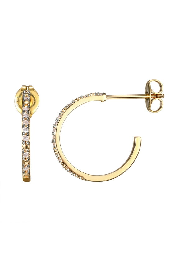 1/10 CTW Diamond and 1K Gold Hoops