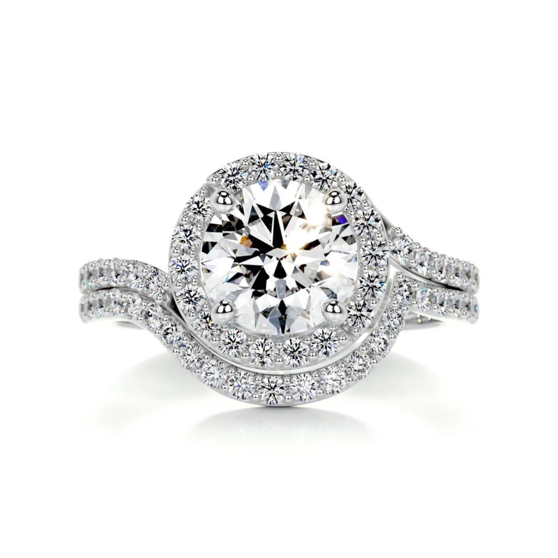 1.10 CTW Round Brilliant Cut Bridal Set Wedding Ring 925 Silver ...