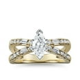 thumbnail image 1 of 1.10 Carat Brilliant Marquise Cut Genuine Diamond Solitaire with Accents Wonderful Ring for Ladies Solid 14K Yellow Gold Size 10.5, 1 of 6