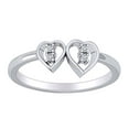 thumbnail image 1 of AFFY 1/10 Carat CT Round White Natural Diamond Double Heart Wedding Promise Ring In 14k Solid White Gold (I-J Color, I2-I3 Clarity, 0.10 Cttw) Ring Size-10, 1 of 4