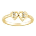 thumbnail image 1 of AFFY 1/10 Carat CT Round White Natural Diamond Double Heart Wedding Promise Ring In 14k Solid Yellow Gold (I-J Color, I2-I3 Clarity, 0.10 Cttw) Ring Size-4.5, 1 of 4