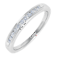 thumbnail image 1 of 1/10 Carat Channel Set Diamond Wedding Anniversary Ring in 14K White Gold - IGI Certified (Ring Size 11) (I1-I2 Clarity), 1 of 7