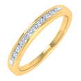 thumbnail image 1 of 1/10 Carat Channel Set Diamond Wedding Anniversary Ring in 14K Yellow Gold - IGI Cert (Ring Size 8.75) (I1-I2 Clarity), 1 of 7
