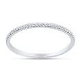 thumbnail image 1 of 1/10 Carat (Cttw) Round Cut Natural White Diamond Stackable Engagement Wedding Band Ring For Women In 14K White Gold Over Sterling Silver (Clarity : I2-I3,Color : I-J, 0.10 Cttw) Ring Size -6, 1 of 3