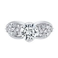 thumbnail image 1 of AFFY 1.10 Carat(Cttw) Round Moissanite & Natural Diamond Flower Engagement Ring 14K Solid White Gold Ring Size-5, 1 of 2