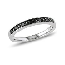 1/10 Carat (Ctw) Black Diamond Wedding Band Ring in Sterling Silver with Black Rhodium
