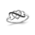thumbnail image 1 of 1/10 Carat (Ctw) Black & White Diamond Heart Promise Ring in 14K White Gold for Women, 1 of 5