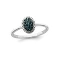 thumbnail image 1 of Gem & Harmony 1/10 Carat (Ctw) Blue Diamond Cluster Ring in Sterling Silver for Women, 1 of 5