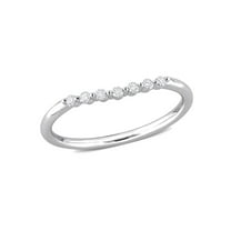 1/10 Carat (Ctw) Diamond Wedding Semi-Eternity Band Ring in 14k White Gold