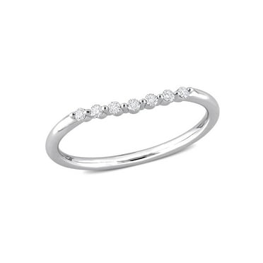 1/10 Carat (Ctw) Diamond Wedding Semi-Eternity Band Ring in 14k White Gold