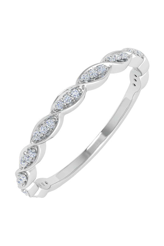 1/10 Carat Diamond 3/4 Eternity Wedding Band Ring in 14K White Gold (Ring Size 9) (I1-I2 Clarity)