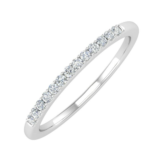 1/10 Carat Diamond Anniversary Ring Band in 10K White Gold (Ring Size 6.25)