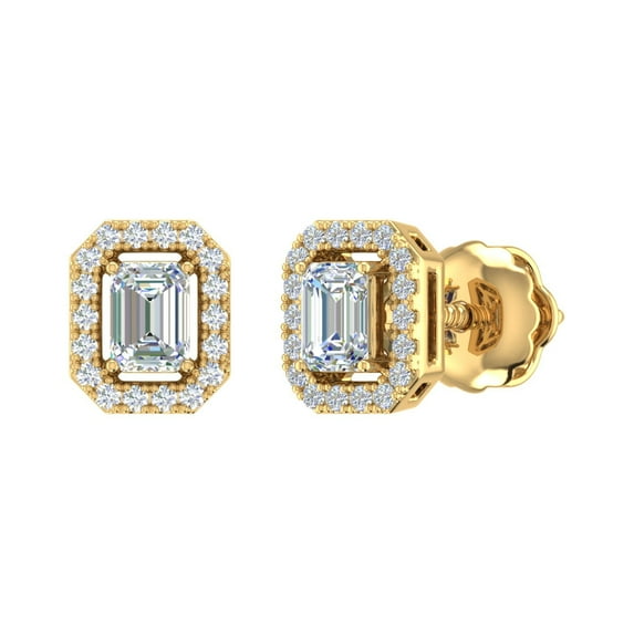 1/10 Carat Diamond Ladies Small Hoop Earrings in 10K Yellow Gold