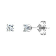 FINEROCK LLC 1/10 Carat Diamond Stud Earrings in 10K White Gold