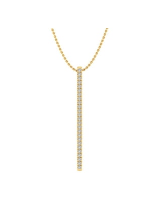 Vertical bar necklace with diamond deals