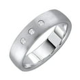 thumbnail image 1 of 1/10 Carat Diamond Wedding Band Ring in 10K White Gold (Ring Size 5.25), 1 of 1