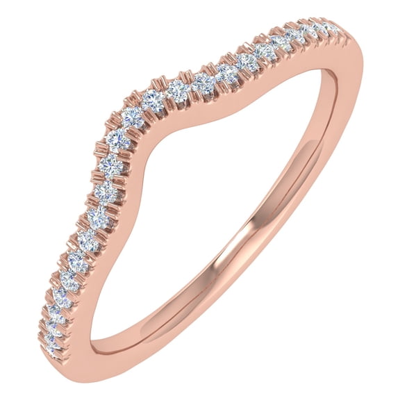 1/10 Carat Diamond Wedding Band Ring in 14K Rose Gold (Ring Size 6.25)