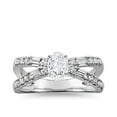 thumbnail image 1 of 1.10 Carat Excellent Oval Cut Natural Diamond Unique Solitaire with Accents Ring for Engagement Solid 14K White Gold Size 8.5, 1 of 6