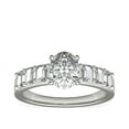 thumbnail image 1 of 1.10 Carat Excellent Oval Shape Genuine Diamond Latest Design Solitaire with Accents Engagement Ring for Ladies Solid 18K White Gold Size 7.5, 1 of 6