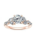 thumbnail image 1 of 1.10 Carat Excellent Round Cut Natural Diamond Solitaire with Accents Beautiful Ring for Anniversary Solid 18K Rose Gold Size 4.5, 1 of 8