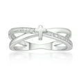 thumbnail image 1 of 1/10 Carat Natural Diamond Criss Cross Purity Ring for Women in 925 Sterling Silver (H-I, I2-I3, 0.11 cttw) Engagement Promise Wedding Band Ring Size 9 by Lavari Jewelers, 1 of 5