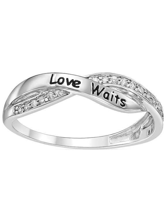 1/10 Carat Natural Diamond Intertwined Love Waits Purity Ring for Women in 925 Sterling Silver (H-I, I2-I3, 0.10 cttw) Engagement Wedding Promise Band Ring Size 5 by Lavari Jewelers