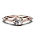 thumbnail image 1 of 1.10 Carat Pear Cut Diamond Moissanite Classic Engagement Ring, Modern Wedding Ring In 925 Sterling Silver With 18K Rose Gold Plating, Gift For Her, Promise Ring, Dainty Ring, Anniversary Ring, 1 of 3