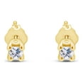 thumbnail image 1 of 1/10 Carat Princess cut White Natural Diamond Stud Earring In 18k Yellow Gold (I-J Color, I2-I3 Clarity, 0.09 Cttw), 1 of 2