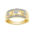 thumbnail image 1 of AFFY 1/10 Carat Round Cut White Natural Diamond Heart Promise Ring in 14k Yellow Gold Over Sterling Silver (0.10 Cttw) Ring Size : 11.5, 1 of 7