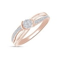 thumbnail image 1 of AFFY 1/10 Carat Round Shape Natural White Diamond Promise Ring For Women's In 14K Rose Gold Plated 925 Sterling Silver Sterling Silver (0.1 Cttw, I2-I3 Clarity), Ring Size-5, 1 of 4