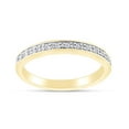 thumbnail image 1 of 1/10 Carat Round White Natural Diamond Half Eternity Band Ring In 14k Yellow Gold Over Sterling Silver Size 8.5, 1 of 3