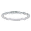 thumbnail image 1 of AFFY 1/10 Carat Round White Natural Diamond Half Eternity Wedding Band Ring In 14k Solid White Gold (0.10 Cttw) Ring Size-5, 1 of 1