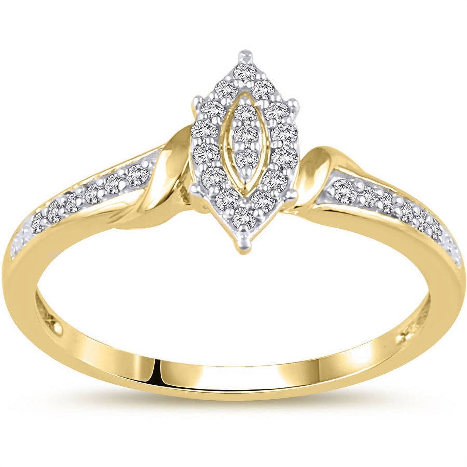 1/10 Carat T.W. Diamond 10kt Yellow Gold Marquise-Shape Promise Ring