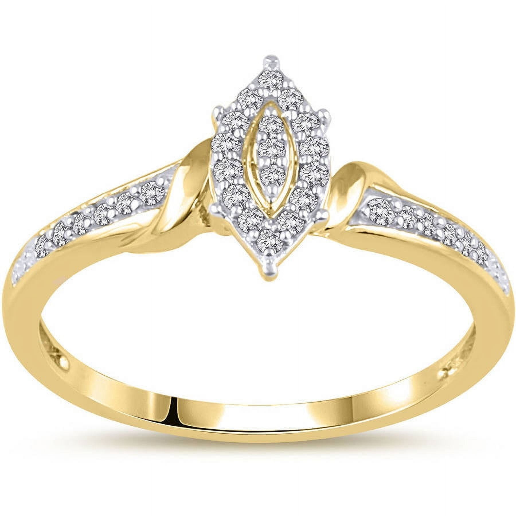 1/10 Carat T.W. Diamond 10kt Yellow Gold Marquise-Shape Promise Ring