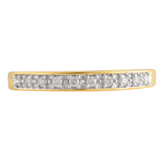 1/10 Carat T.W Diamond Gold Tone Sterling Silver Wedding Band.