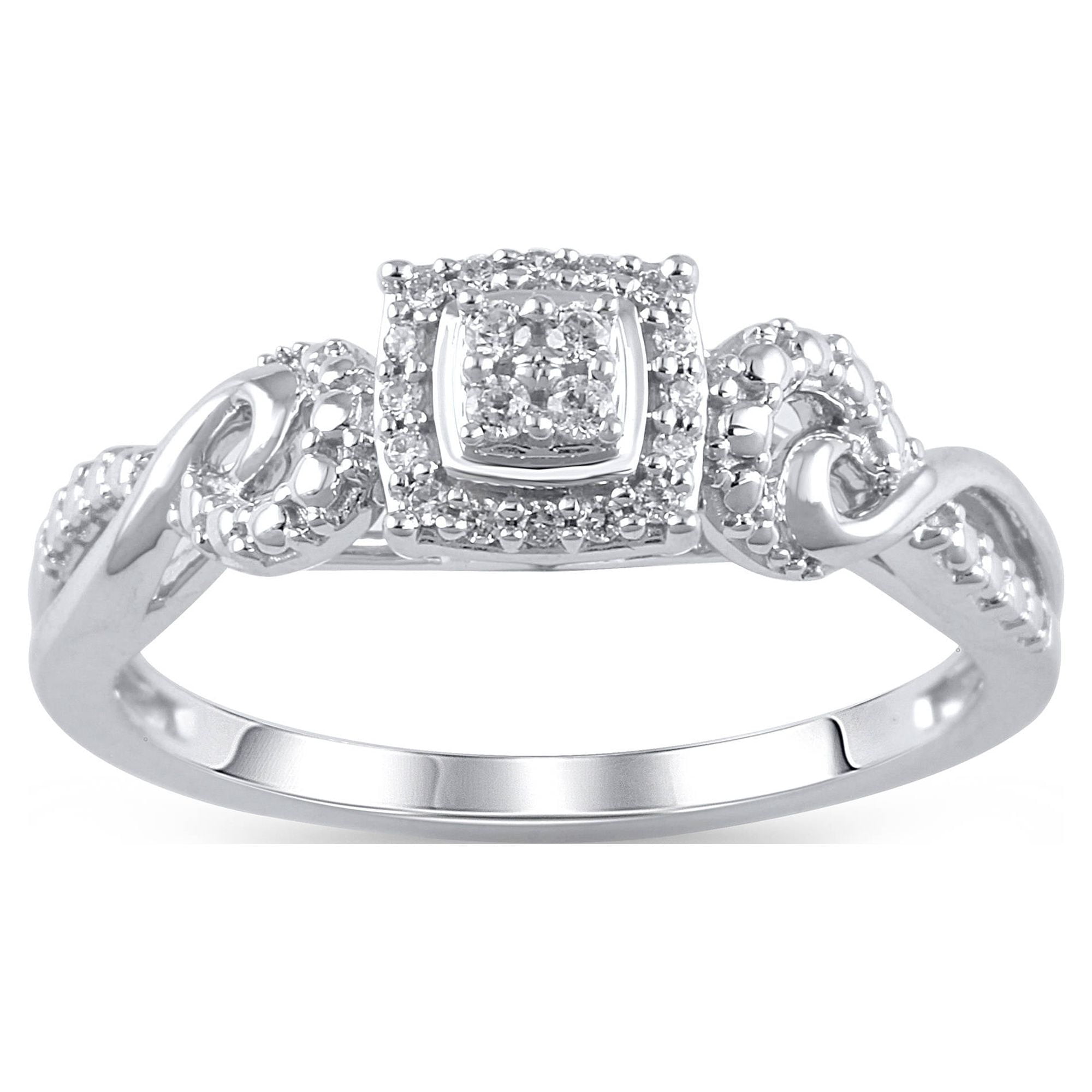 1/10 Carat T.W. Diamond Sterling Silver Engagement Ring