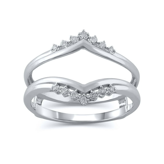 1/10 Carat T.W. (I2 clarity, H-I color) Brilliance Fine Jewelry Diamond Enhancer Ring in 10kt White Gold, Size 7